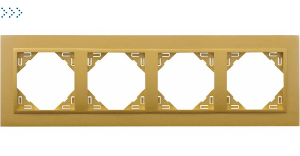 4-х местная рамка, золото/золото (90940 TUU)